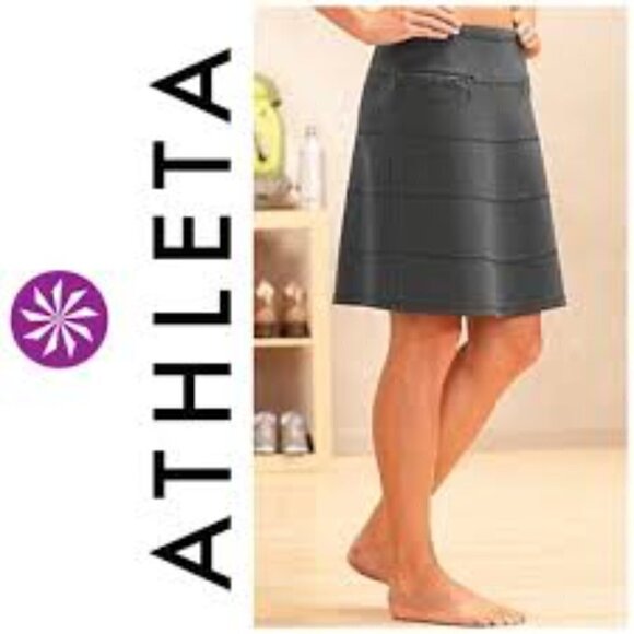 Athleta Strata Ponte‎ Skirt Grey Gray Zippered Pockets Outdoor Sporty Size XXS - Picture 1 of 7